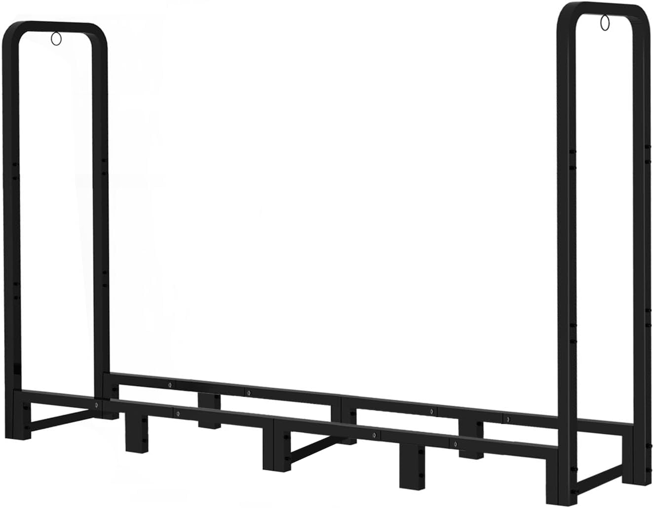 Artibear Firewood Rack Outdoor 8ft Heavy Duty Logs Holder for Indoor Fireplace Metal Wood Pile Storage Stacker Organizer, Matte Black