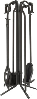 UniFlame 5-Piece Black Wrought Iron Fireplace Tools Set (F-11140)