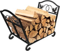 AMAGABELI GARDEN & HOME Fireplace Log Holder Indoor Firewood Basket Holder Carrier Metal Wood Rack for Fire Wood Outdoor Storage Organizer
