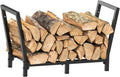 Minicloss 34 Inch Firewood Rack Outdoor Indoor, 2.7ft Wood Storage Rack Stand, Heavy Duty Fire Wood Holder for Fireplace（Black）