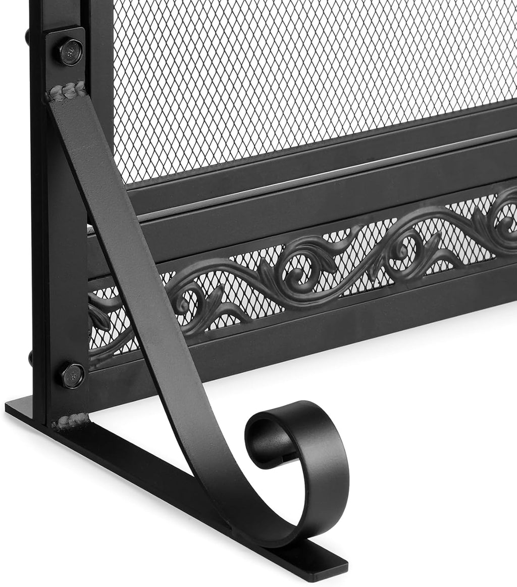Stanbroil Fireplace Screen,Metal Fireplace Screen with Magnetic Doors and Spark Guard Grate for Fireplace Indoor Use, 44" W x 34" H