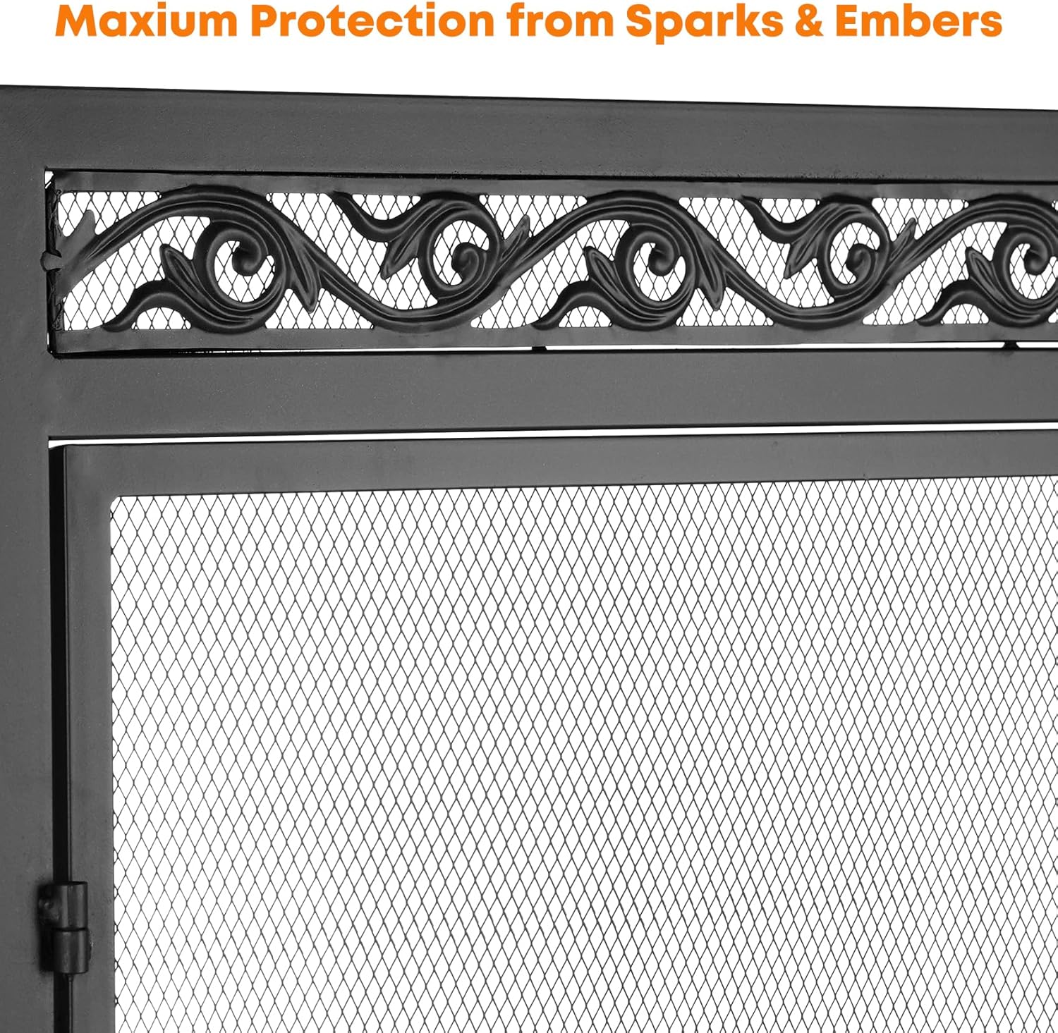 Stanbroil Fireplace Screen,Metal Fireplace Screen with Magnetic Doors and Spark Guard Grate for Fireplace Indoor Use, 44" W x 34" H