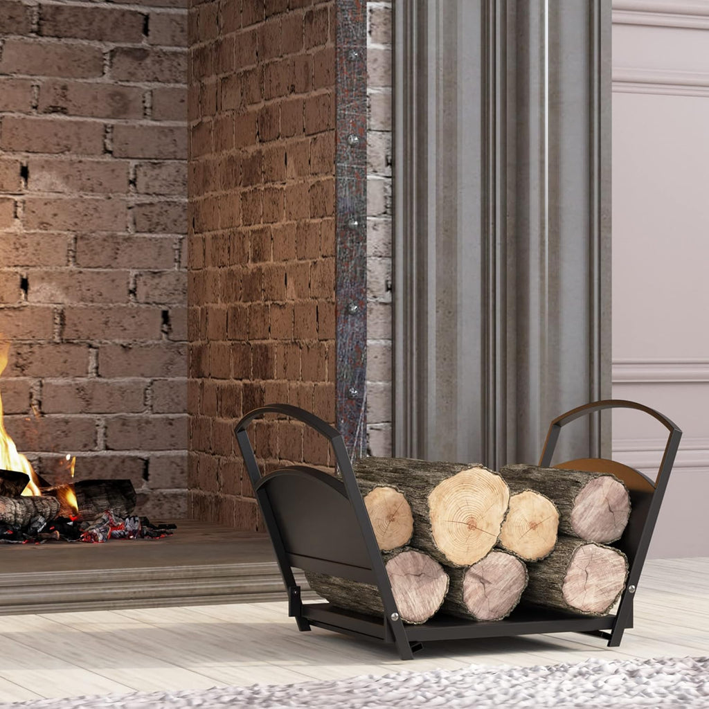 Fire Beauty Fireplace Log Holder Folding Firewood Rack,Stacking Rack,Storage Rack for Firewood, Indoor, Outdoor,Heavy Duty Steel