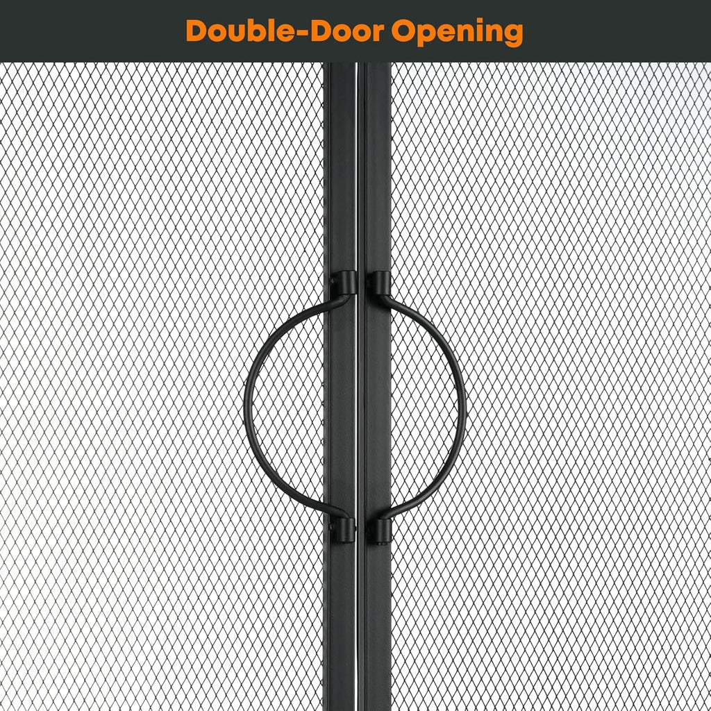 Stanbroil Fireplace Screen,Metal Fireplace Screen with Magnetic Doors and Spark Guard Grate for Fireplace Indoor Use, 44" W x 34" H