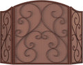 Fire Beauty Fireplace Screen 3 Panel Wrought Iron Metal 48"(L) x30(H) Spark Guard Cover(Black)